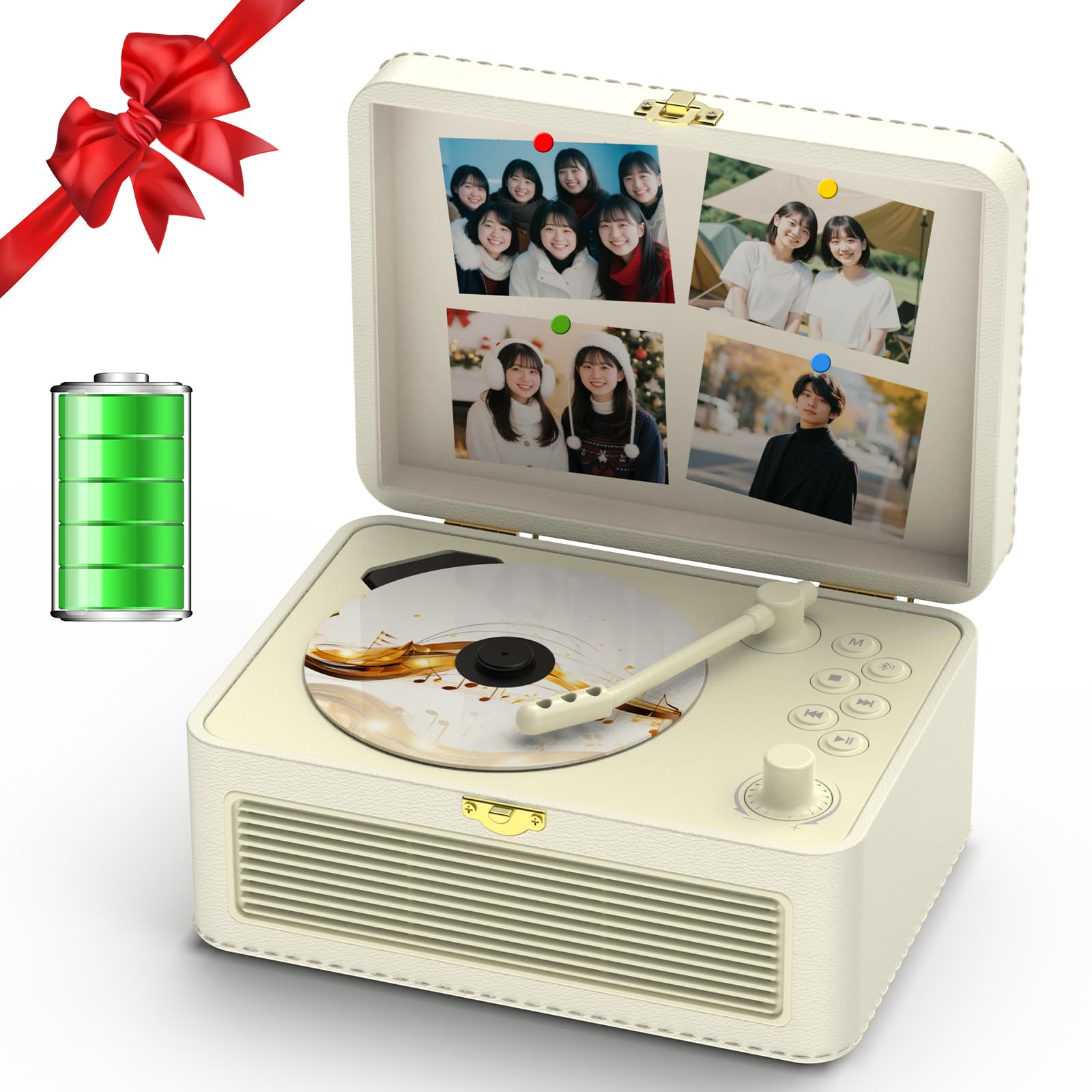 Amazon.co.jp: Gueray CDプレーヤー レトロ Bluetooth受信＆送信 HiFI